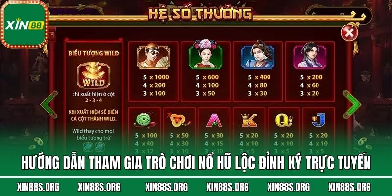 Hướng dẫn tham gia trò chơi nổ hũ Lộc Đỉnh Ký trực tuyến